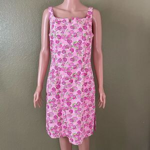 Vintage Lilly Pulitzer Dress White Tag Snail Sheath Women’s 6 Midi Dress Pink
